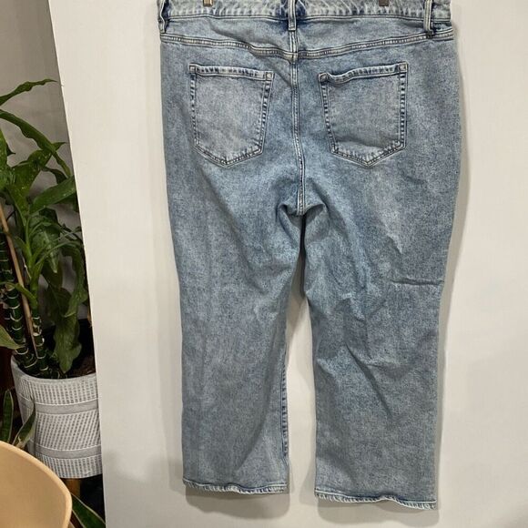 Lane Bryant Womens Whiskering Faded Straight Leg Jeans Light Blue Size 24 - Picture 6 of 6